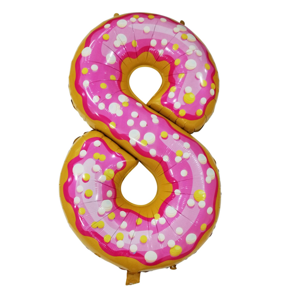 Фольгированная цифра 8 Пончик (102 см)